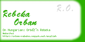 rebeka orban business card